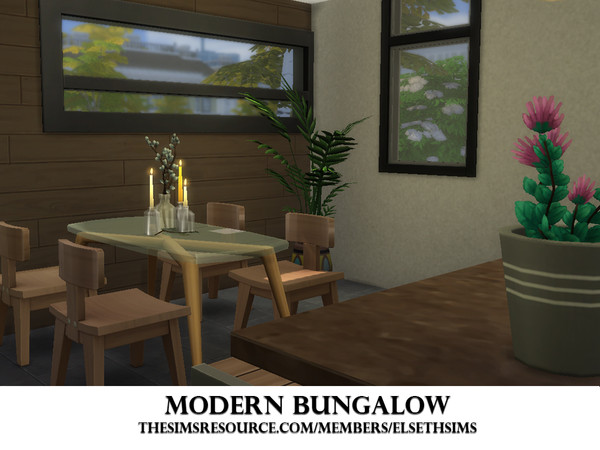 Sims 4 Modern Bungalow by ElsethSIMS at TSR