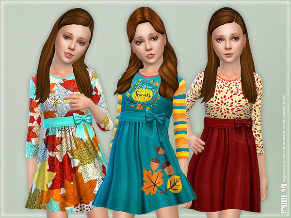 Sims 4 Girls Dresses Collection P132 by lillka at TSR