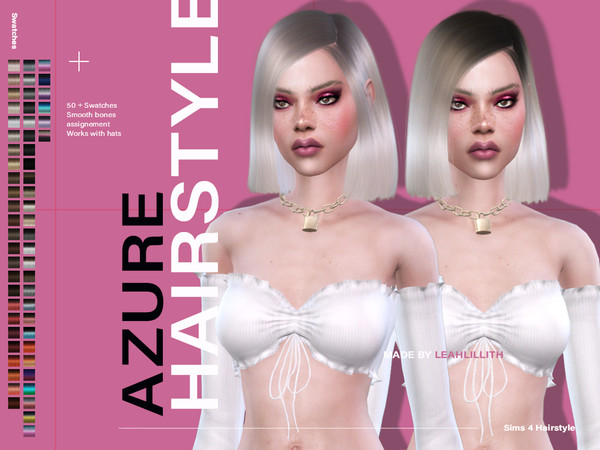 Sims 4 Azure Hair by Leah Lillith at TSR