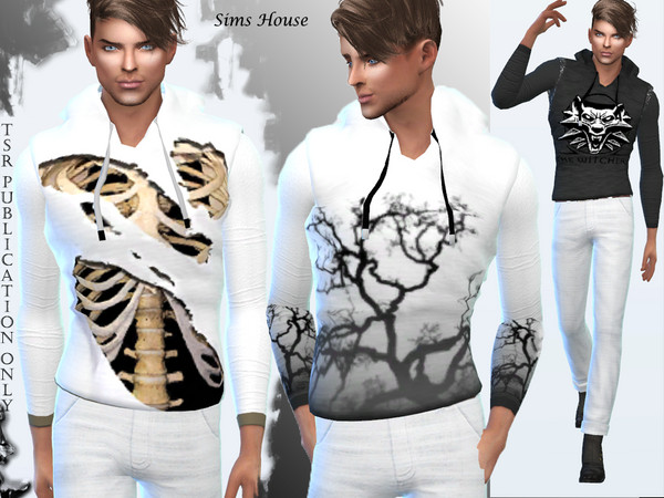 Sims 4 Mens Hooded Party Sweater by Sims House at TSR