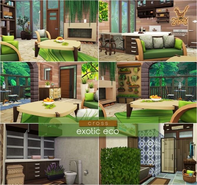 Sims 4 Exotic Eco home by Praline at Cross Design