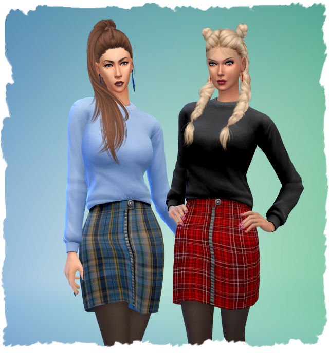 Sims 4 Skirt and sweater combination 2 by Chalipo at All 4 Sims