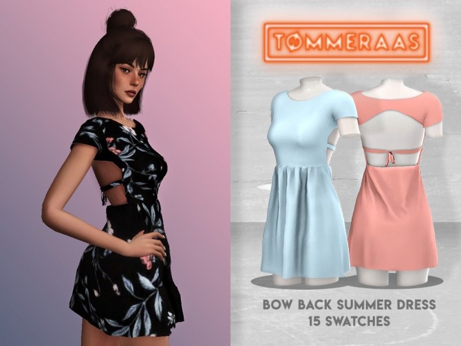 Sims 4 Bow Back Summer Dress at TØMMERAAS