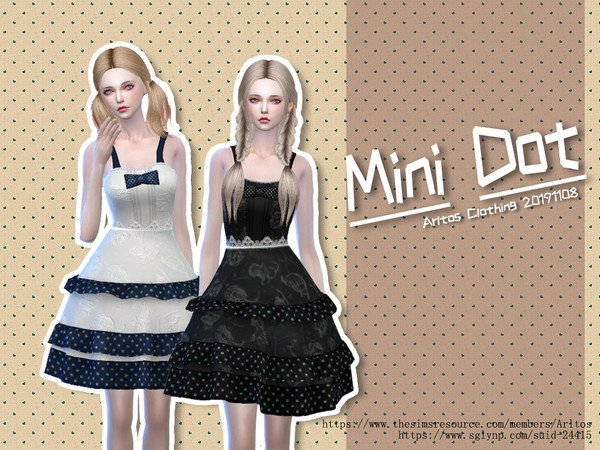 Sims 4 Mini Dot dress by Arltos at TSR