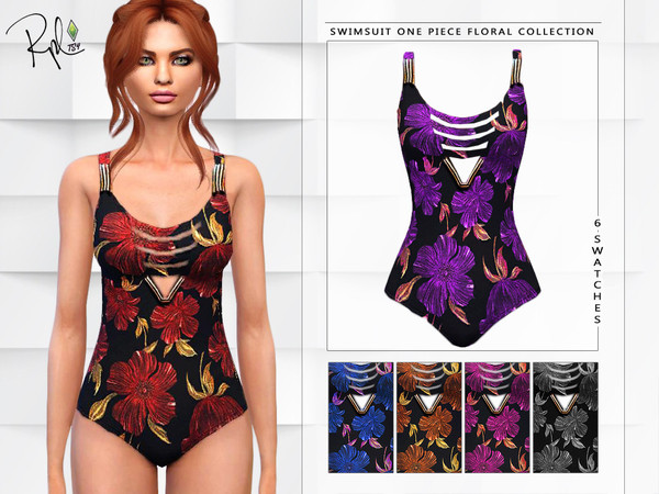 Sims 4 Swimsuit One Piece Floral Collection by RobertaPLobo at TS4 Celebrities Corner