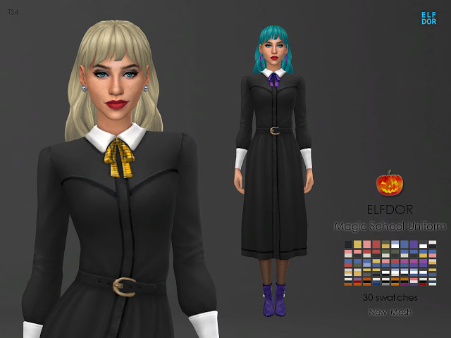 Sims 4 Magic School Uniform at Elfdor Sims