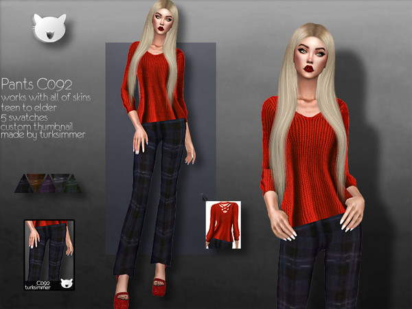 Sims 4 Pants C092 by turksimmer at TSR