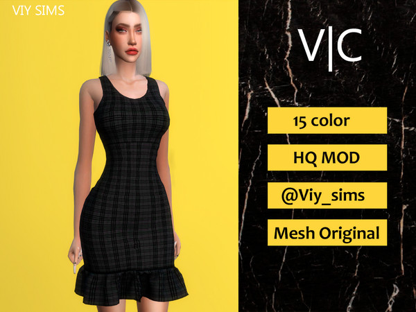Sims 4 Dress V by Viy Sims at TSR