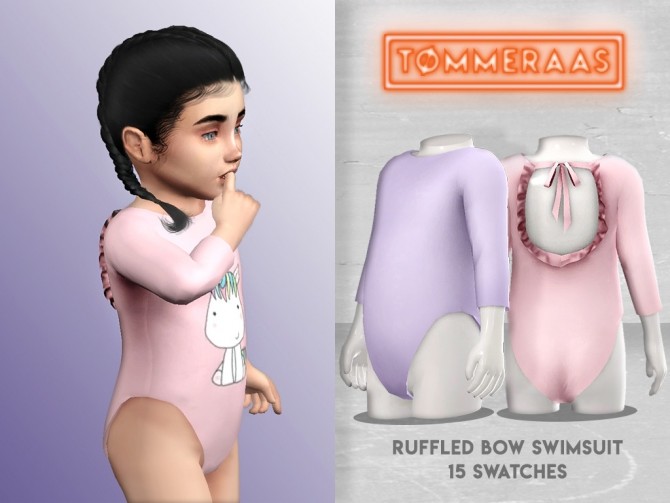 Sims 4 Ruffled Bow Swimsuit at TØMMERAAS