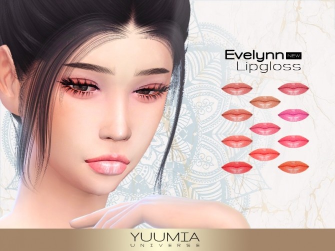 Sims 4 Evelynn Lipgloss at Yuumia Universe CC