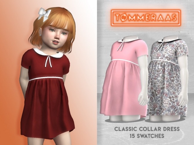 Sims 4 Classic Collar Dress at TØMMERAAS