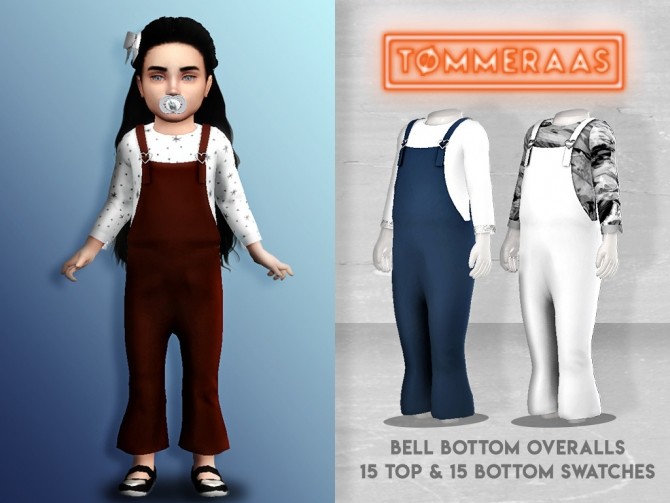 Sims 4 Bell Bottom Overalls at TØMMERAAS
