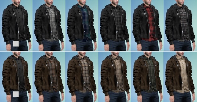 Sims 4 Hooded Leather Jacket Button up Shirt (P) at Darte77