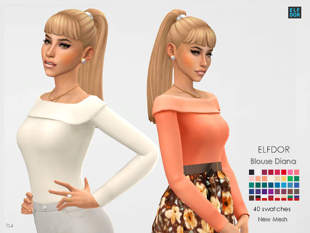 Sims 4 Diana blouse at Elfdor Sims