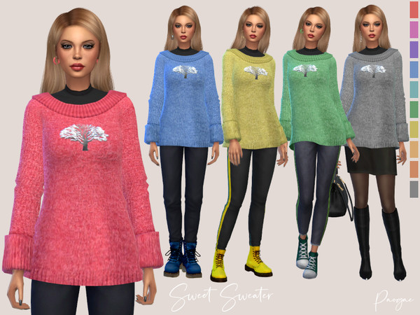 Sims 4 Sweet Sweater by Paogae at TSR