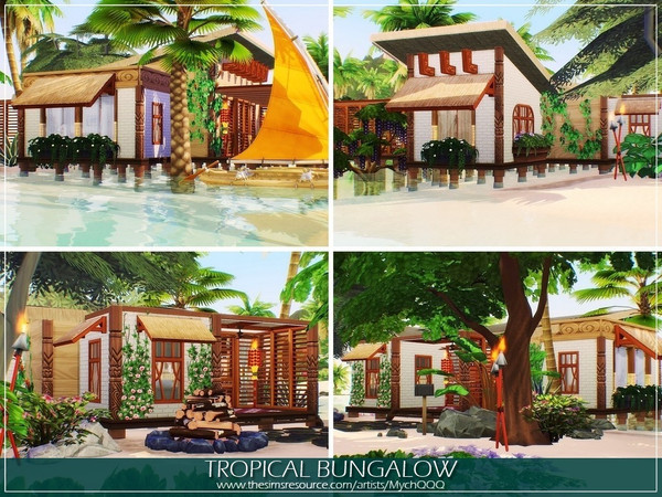 Sims 4 Tropical Bungalow by MychQQQ at TSR
