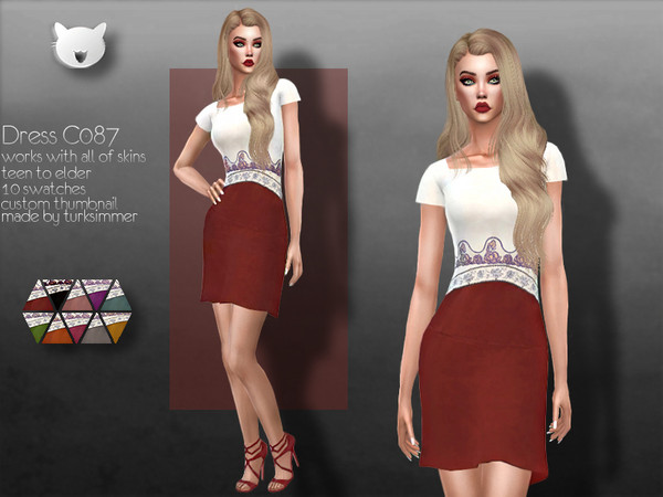 Sims 4 Dress C087 by turksimmer at TSR