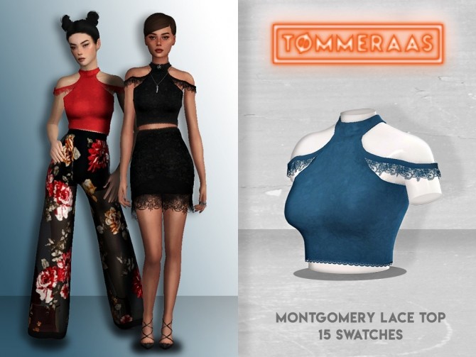 Sims 4 Montgomery Lace Top and Skirt at TØMMERAAS