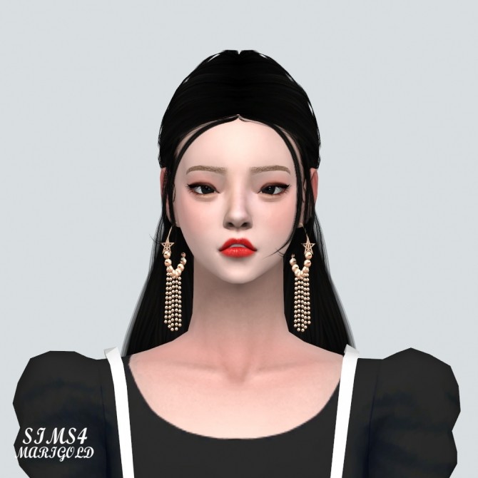 Sims 4 Star Pearl Ring Earring With Vertical Pearl at Marigold