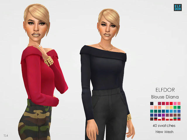 Sims 4 Diana blouse at Elfdor Sims