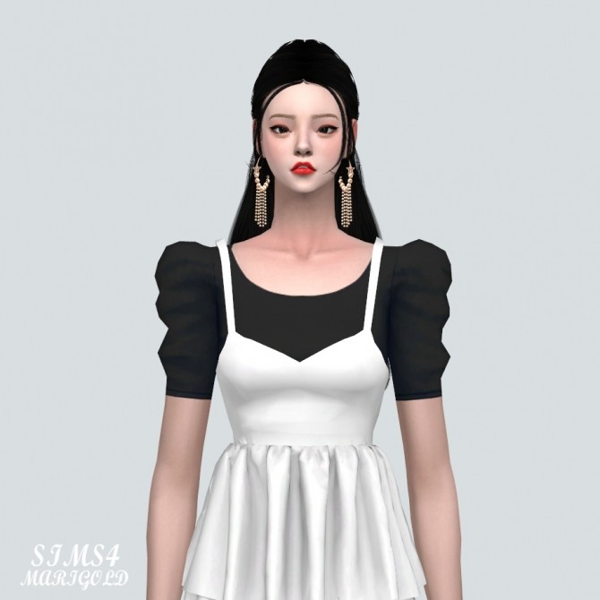 Sims 4 Star Pearl Ring Earring With Vertical Pearl at Marigold