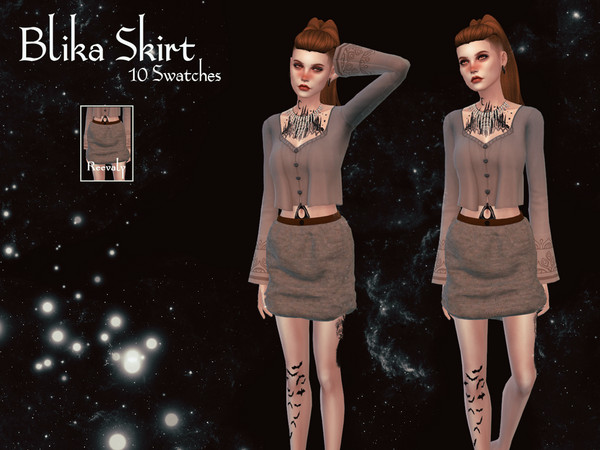 Sims 4 Blika Skirt by Reevaly at TSR