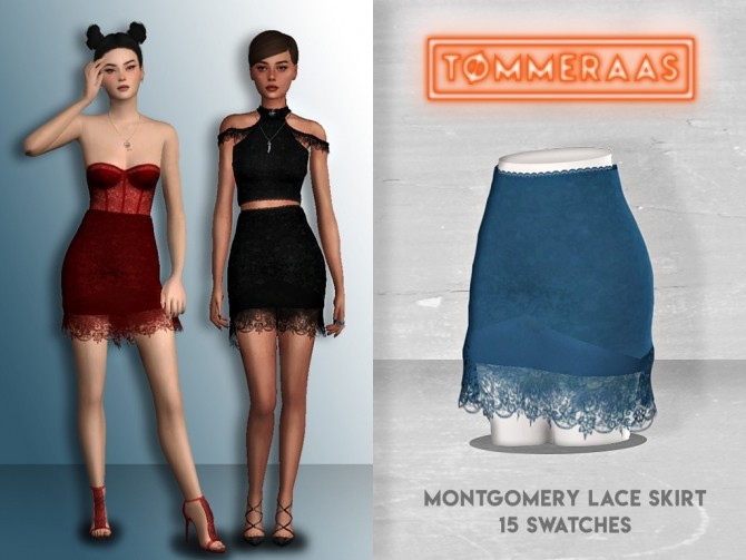 Sims 4 Montgomery Lace Top and Skirt at TØMMERAAS