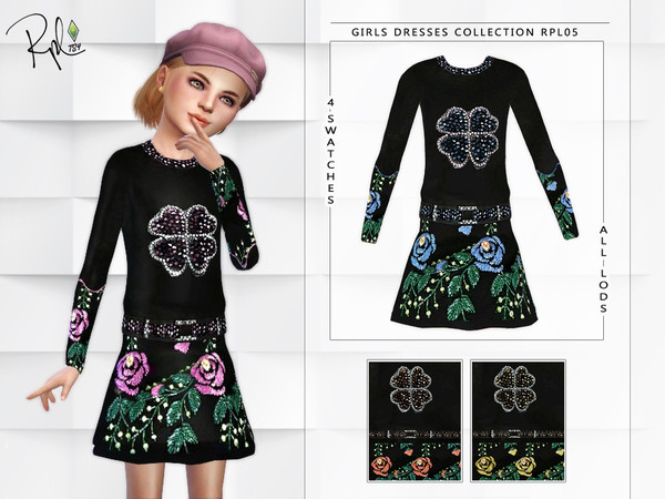 Sims 4 Girls Dresses Collection RPL05 by RobertaPLobo at TSR