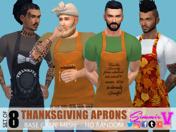 Sims 4 Thanksgiving Aprons by SimmieV at TSR