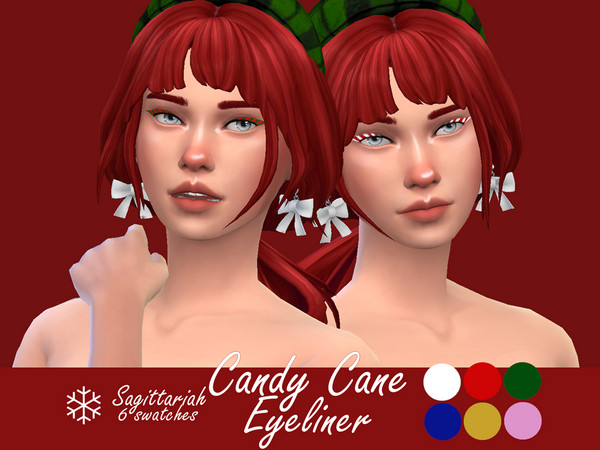 Sims 4 Candy Cane Eyeliner by Sagittariah at TSR