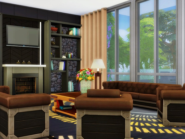 Sims 4 KWAZAR modern home by marychabb at TSR