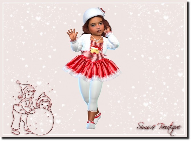 Sims 4 Christmas Set for Toddler Girls TS4 at Sims4 Boutique
