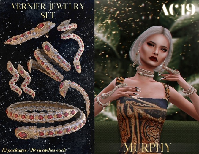 Sims 4 Vernier Jewelry Set AC 2019   Day 16 by Silence Bradford at MURPHY