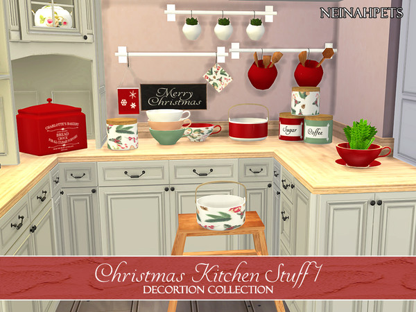 Sims 4 Christmas Kitchen Stuff Collection by neinahpets at TSR