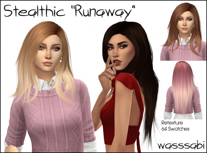 Sims 4 Stealthics Runaway hair retexture at Wasssabi Sims