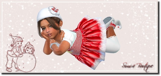 Sims 4 Christmas Set for Toddler Girls TS4 at Sims4 Boutique