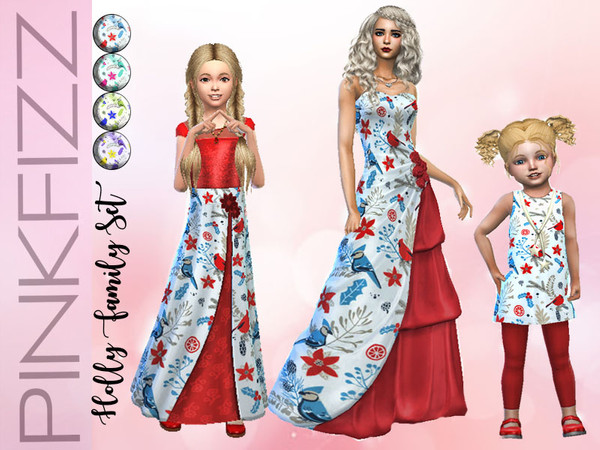 Sims 4 Holly Family Set by Pinkfizzzzz at TSR