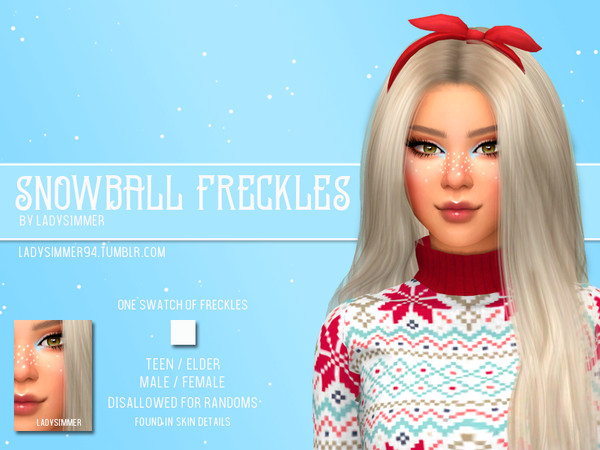 Sims 4 Snowball Freckles by LadySimmer94 at TSR