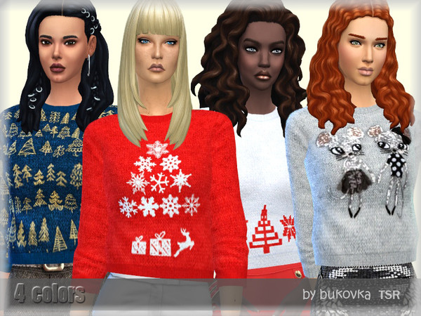 Sims 4 Winter Sweater by bukovka at TSR