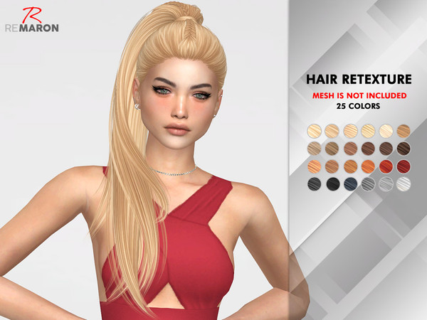 Sims 4 Lemon Drop Hair Retexture by remaron at TSR