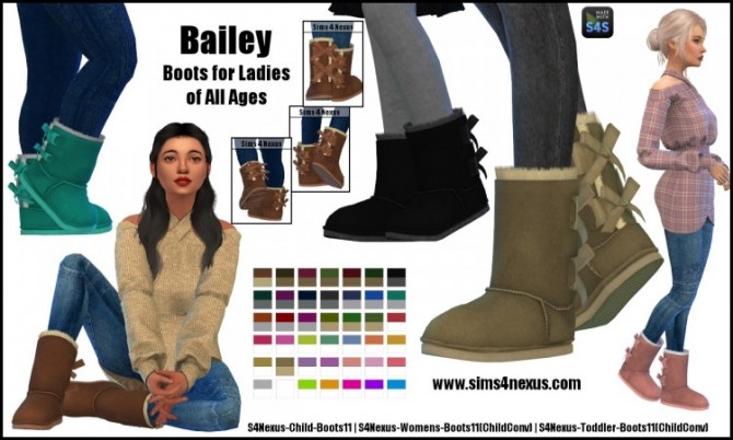 Sims 4 Bailey boots by SamanthaGump at Sims 4 Nexus