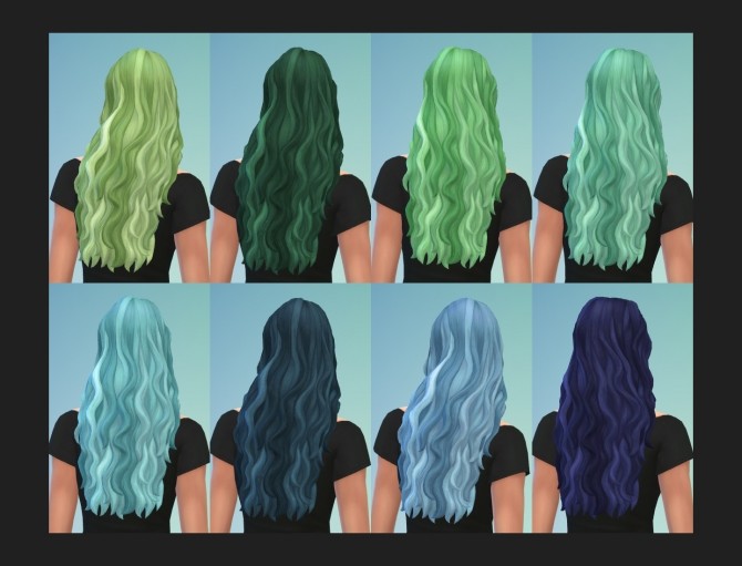 Sims 4 Long Waves Messy Hair Females by Simmiller at Mod The Sims