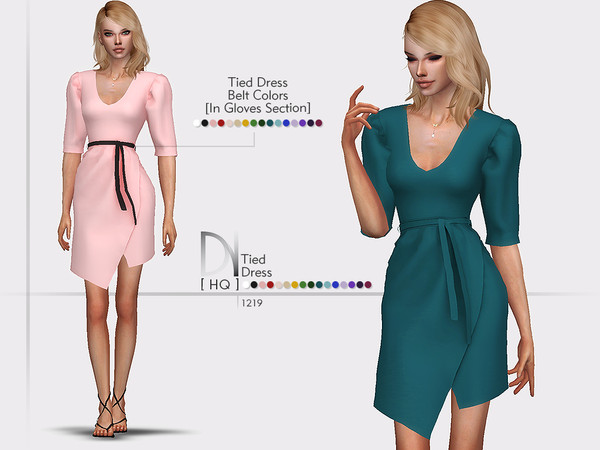 Sims 4 Tied Dress by DarkNighTt at TSR