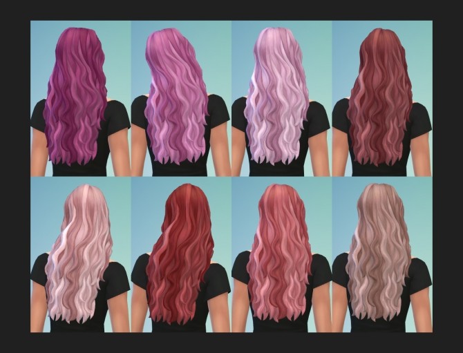 Sims 4 Long Waves Messy Hair Females by Simmiller at Mod The Sims