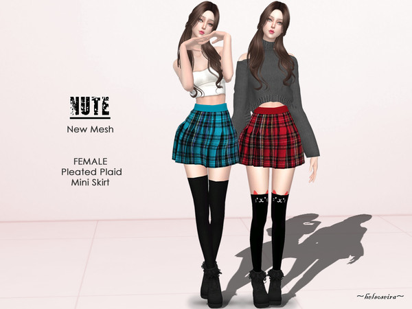 Sims 4 NUTE Mini Skirt by Helsoseira at TSR