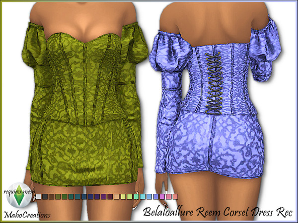 Sims 4 Reem Corset Dress by MahoCreations at TSR