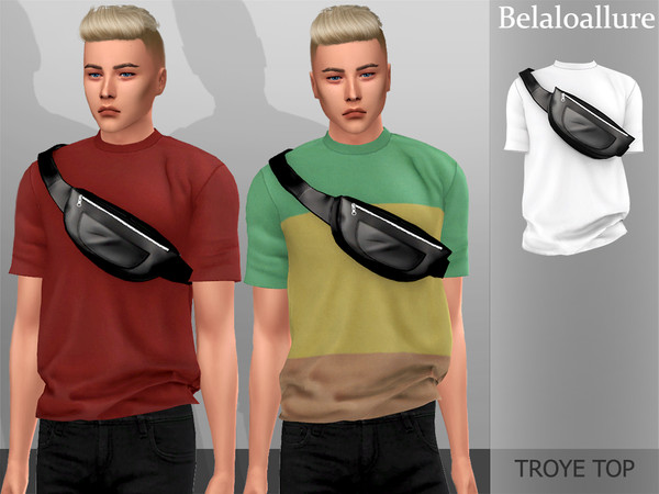 Sims 4 Belaloallure Troye top by belal1997 at TSR