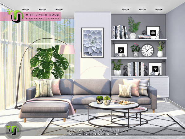 Sims 4 Mist Living Room by NynaeveDesign at TSR