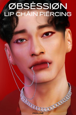 Obsession lip chain piercing at Praline Sims