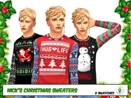 NICK’S CHRISTMAS SWEATERS by CorruptColours at TSR